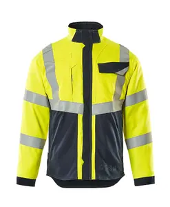 Mascot Multisafe Biel Work Jacket (Hi-Vis Yellow/Dark Navy Blue)  (Small)