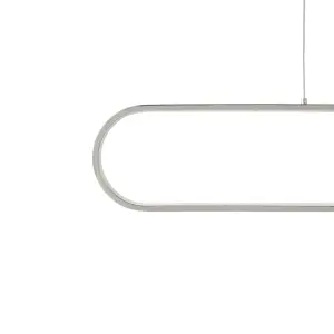 GoodHome Papua Satin Silver effect LED Pendant ceiling light, (Dia)100mm