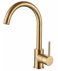 Aquarius TrueCook Series 92 Brushed Brass Single Lever Kitchen Mixer Tap AQTK092BB