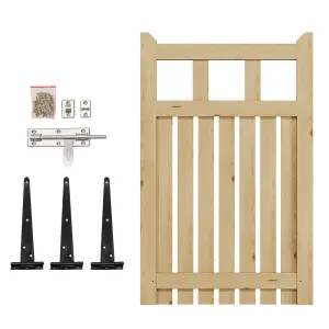 Garden Gate Wooden Fence Door with Door Latch for Home Yard 76cmW x 120cmH