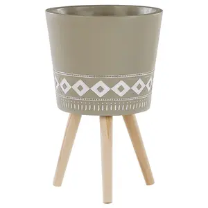 Elevated Plant Pot ARTA Ceramic Taupe