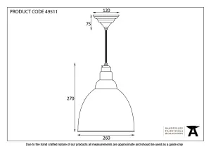 Hammered Nickel Brindley Pendant