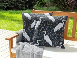 Set of 2 Outdoor Cushions PIANAZZO Black