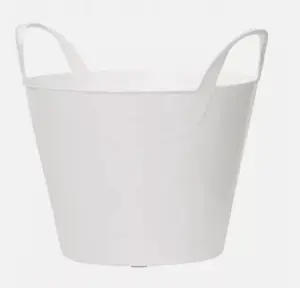 Flexi Bucket Plastic  Bin Storage Feed Garden Building Laundry Toys White 45L