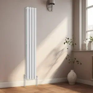 Rinse Bathrooms 1800 x 270mm White Vertical Designer Radiator Rad Double Column Radiator Rad Rectangular Flat Panel