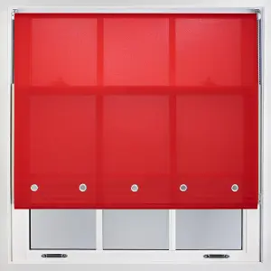 Furnished Daylight Roller Blind with Round Eyelets - Red Trimmable, 210cm x 210cm