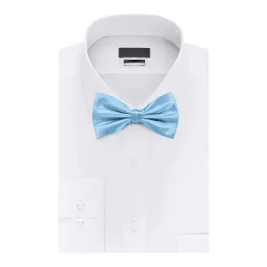 Sky Blue Satin Polyester Bow Tie for Casual & Formal Wear, Wedding Party Accessory