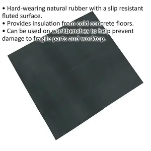 Durable 1000 x 1000mm Ribbed Rubber Workshop Mat for Safety and Comfort