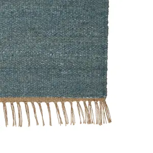 Jute Area Rug 160 x 230 cm Blue LUNIA