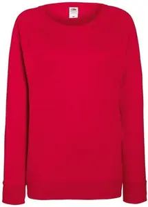 Fruit Of The Loom Womens Lightweight Raglan Sweatshirt 62146 Red S Col