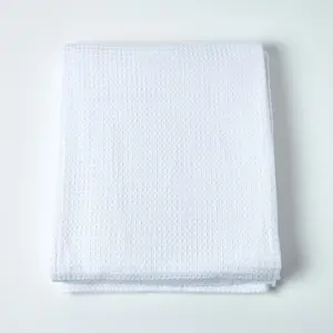 Homescapes Organic Cotton Waffle Blanket/ Throw White, 280 x 230 cm