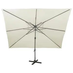 Berkfield Cantilever Umbrella with Double Top Sand 400x300 cm