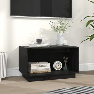 Berkfield TV Cabinet Black 60x35x35 cm Solid Wood Pine