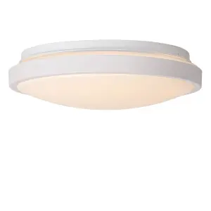 Lucide Dasher Modern Flush ceiling light Bathroom 29,3cm - LED - 1x12W 2700K - IP44 - White