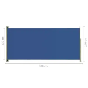 Berkfield Patio Retractable Side Awning 140x300 cm Blue