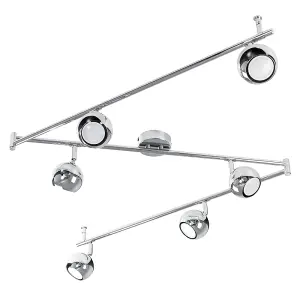 ValueLights Retro Adjustable 6 Way Eyeball Polished Chrome Ceiling Spotlight