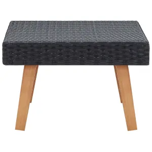 Berkfield Garden Coffee Table Poly Rattan Black