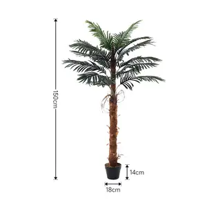 Artificial Plant House Plant Fake Palm Tree in Black Pot H 150 cm