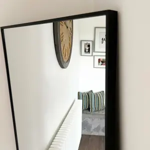 Metal Wall  & Leaner  Mirror in Black 150cm H x 50cm W