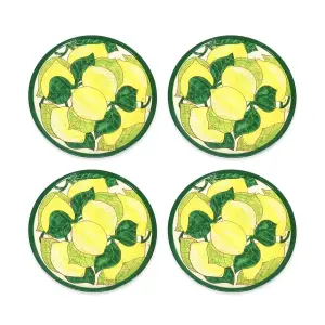 Signature Lemons Hand Painted Ceramic Kitchen Dining Plate (Diam) 28cm Set of 4