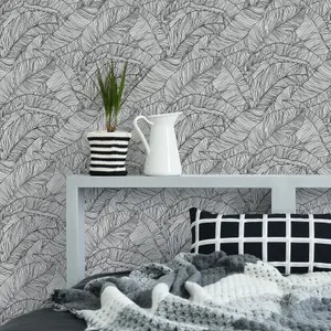 Superfresco Easy Kaya Mono Tropical Leaf Wallpaper