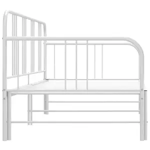 Berkfield Pull-out Sofa Bed Frame White Metal 90x200 cm