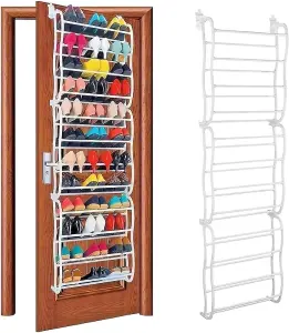 36 Pair Over the Door Hanging Shoe Rack Organizer Featuring 12 Tiers for Efficient Storage