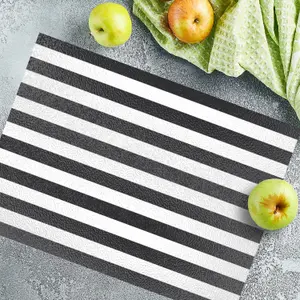 Textured Glass Chopping Board Mono Stripe - Medium