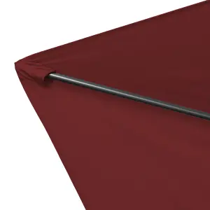 SunDaze 2x3M Wine Red Garden Parasol Sun Shade Umbrella with Crank Handle & Tilt Mechanism