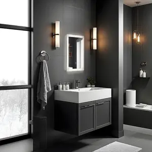 390x500mm LED Illunimated Bathroom Mirror Cool White with Shaver Socket & Demister Pad