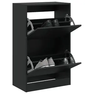 Shoe Cabinet Black 60x34x96.5 cm Engineered Wood