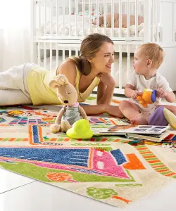 Multi City Children's Rug - 3D Kids