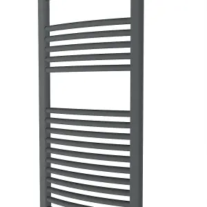 Rinse Curved Bathroom Heated Towel Rail Warmer Radiator Central Heating Anthracite - 1200x450mm