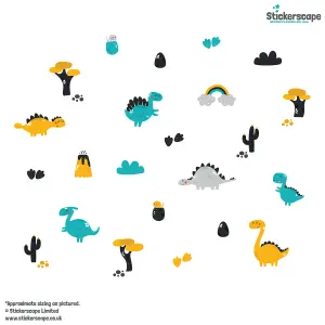 Bright Dinosaur Wall Sticker Pack Nursery Wall Décor