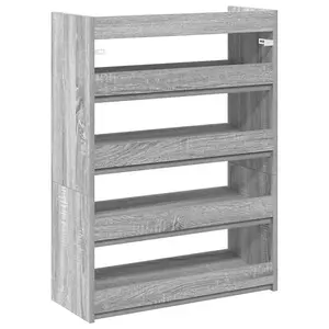 Berkfield Shoe Rack Grey Sonoma 80x25x61.5 cm Engineered Wood