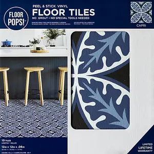 Floor Pops Capri Self Adhesive Vinyl Floor Tiles Pack of 10 (0.93sqm)