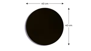 ALLboards Circular Magnetic Chalkboard in Black - 40 cm Diameter, Frameless Magnetic Panel