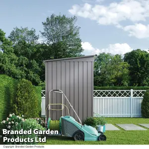 Metal Garden Shed Small Outdoor Storage 6.6ft x 4ft with Sliding Doors, Weatherproof Pent Roof (Grey)