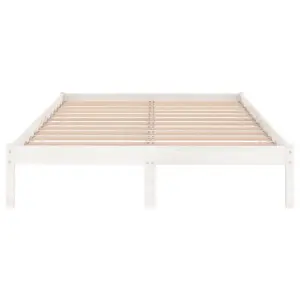 Berkfield Bed Frame White Solid Wood 180x200 cm Super King Size