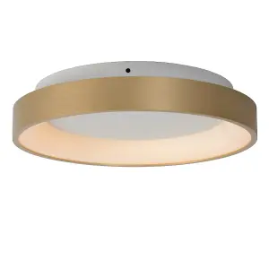 Lucide Vidal Modern Flush Ceiling Light 28cm - LED Dim. - 1x20W 2700K - Matt Gold, Brass