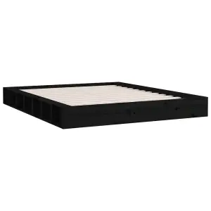 Berkfield Bed Frame Black 120x200 cm Solid Wood