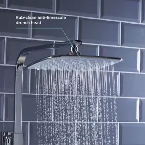 Bristan Noctis Gloss Chrome effect Rear fed Thermostatic Mixer Multi head shower