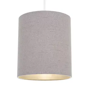 Contemporary and Sleek Grey Linen Fabric 6 Cylindrical Lamp Shade 60w Maximum