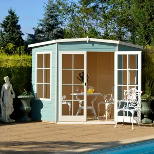 Shire Hampton 8x8 ft & 2 windows Pent Wooden Summer house - Assembly service included