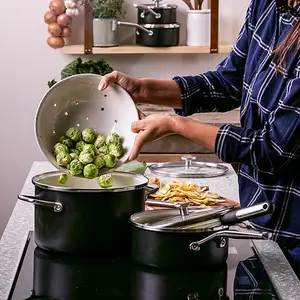 KitchenAid Steel Core Enamel Matte Black 20cm Saucepan