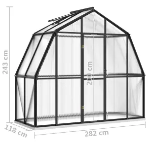 Berkfield Greenhouse with Base Frame Anthracite 3.3 m2 Aluminium