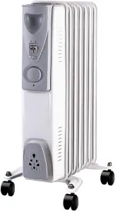 7 Fin 1.5kW Oil Filled Radiator, White