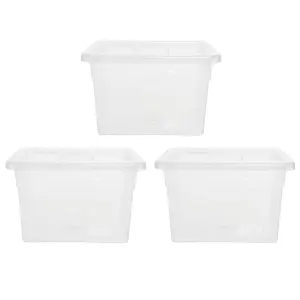 2 x 22 Litre Strong Clear Transparent Storage Containers Ideal For Clothes & Books