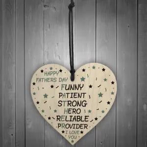 Red Ocean Fathers Day Gifts Dad Daddy Gifts Novelty Wooden Heart Sing Gift For Dad Gift From Daughter Son