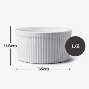 WM Bartleet & Sons Large Porcelain Souffle Dish, 18cm